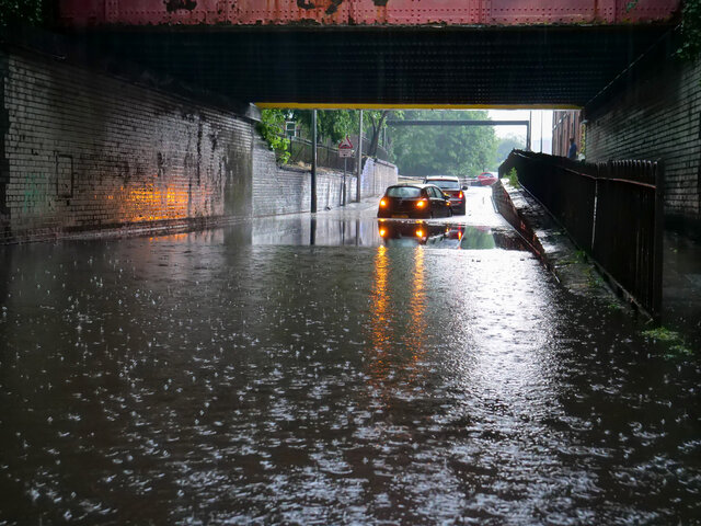 A flash flood in Chatham-Kent can lead to flooded roads.