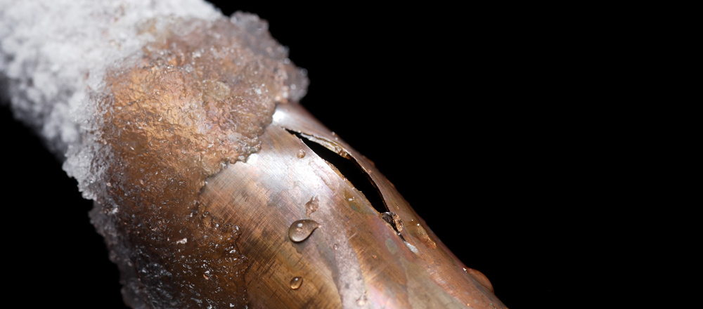 a burst frozen pipe