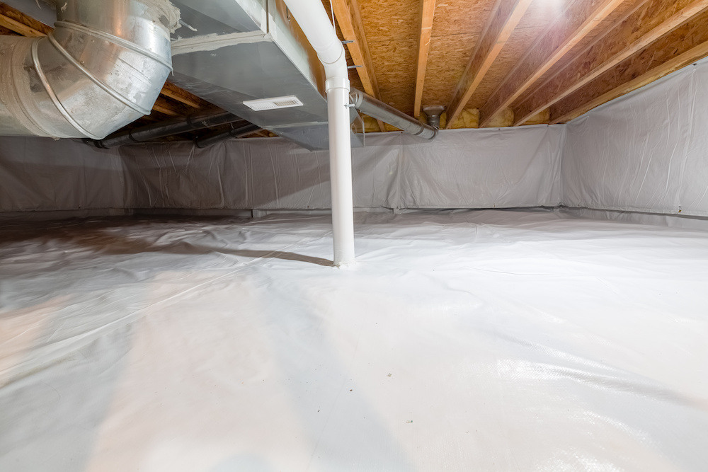 Moisture barrier in a basement