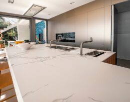 how to clean water stains on marble countertops