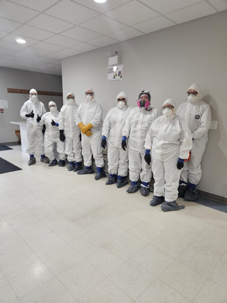 Everyone involved in the classroom was able to participate in hands-on activities, such as dressing in PPE gear.