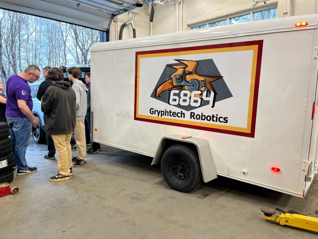 The Grphytech Robotics trailer was painted and refurbished by property restoration company PuroClean of North Simcoe & Muskoka.