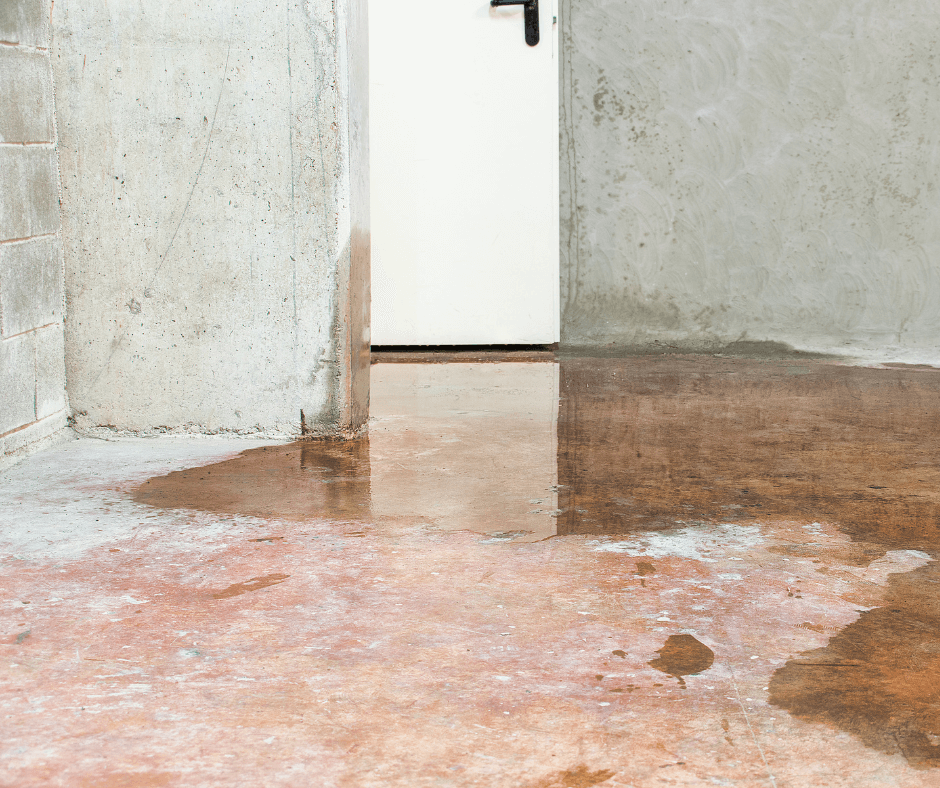 flooded basement with opened door